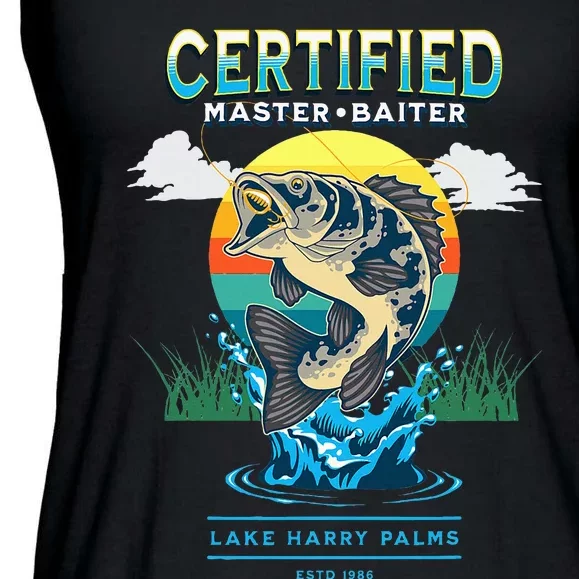 Certified Master Baiter Funny Fishing Ladies Essential Flowy Tank