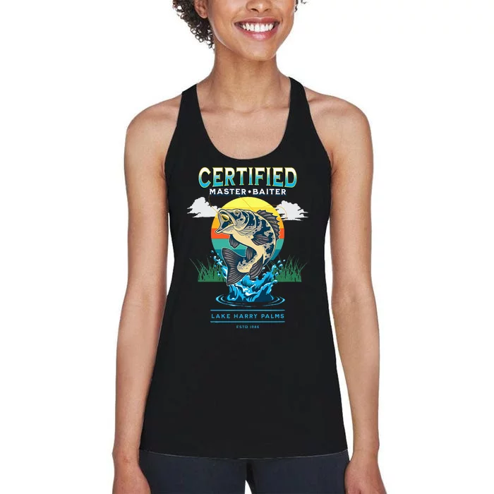 Certified Master Baiter Funny Fishing Women's Racerback Tank