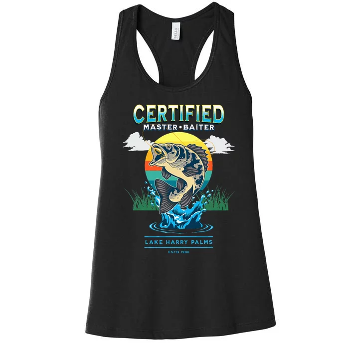 Certified Master Baiter Funny Fishing Women's Racerback Tank