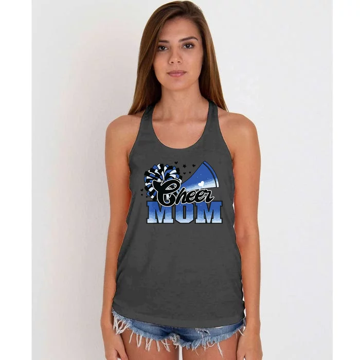 Cheer Mom Blue White Women's Knotted Racerback Tank