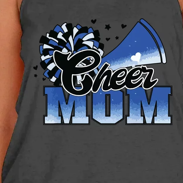 Cheer Mom Blue White Women's Knotted Racerback Tank