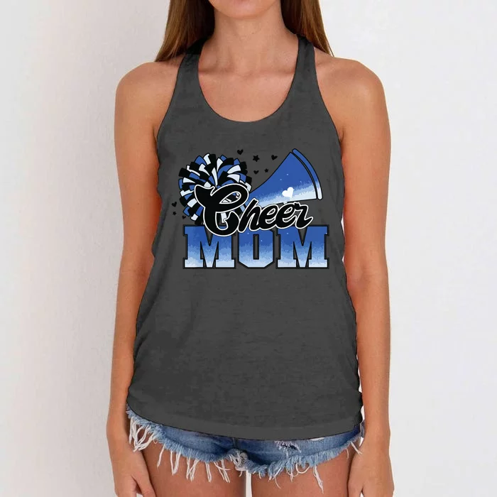 Cheer Mom Blue White Women's Knotted Racerback Tank