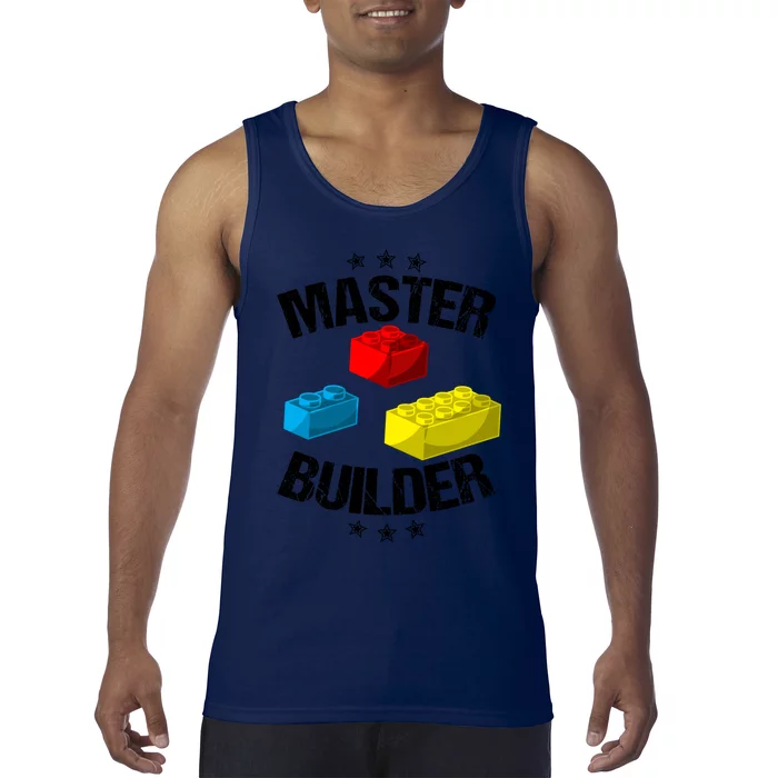 Cool Master Builder Funny Building Blocks Gift Gift Tank Top