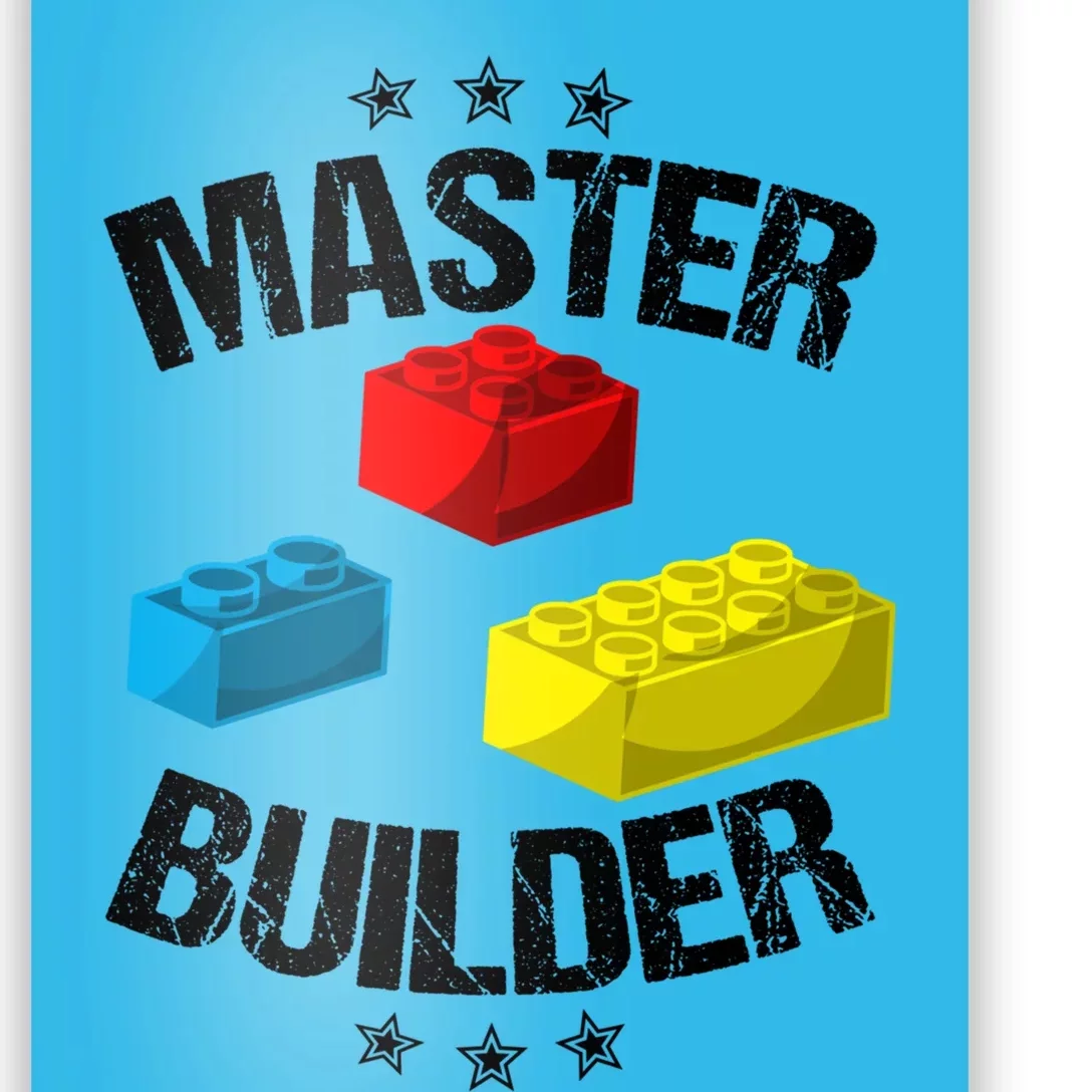 Cool Master Builder Funny Building Blocks Gift Gift Poster