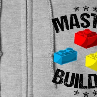 Cool Master Builder Funny Building Blocks Gift Gift Full Zip Hoodie