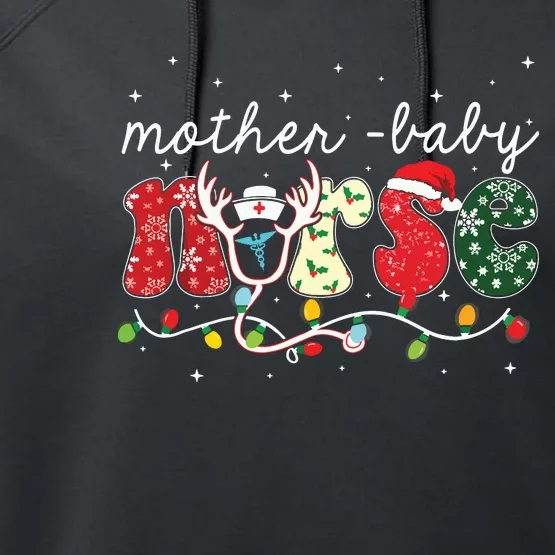 Christmas Mother Baby Nurses Wrap The Best Gifts Performance Fleece Hoodie