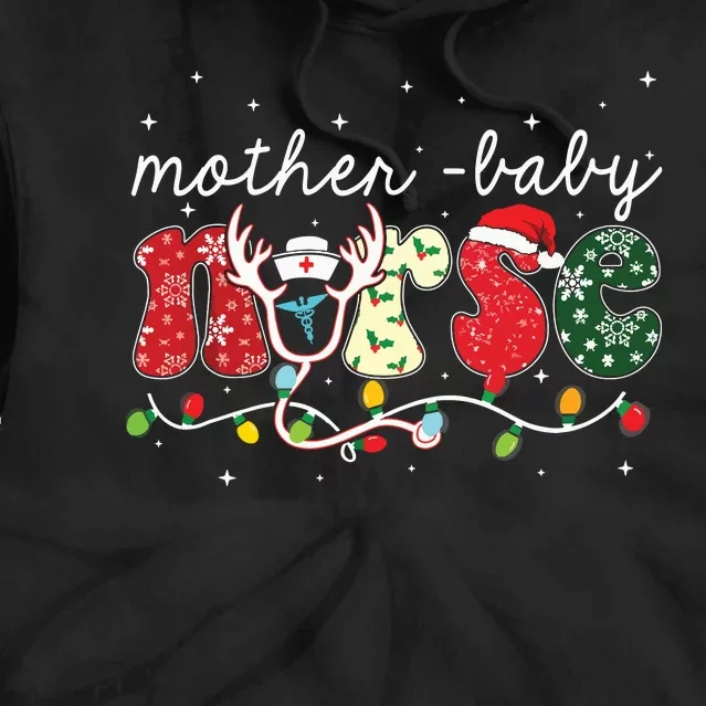 Christmas Mother Baby Nurses Wrap The Best Gifts Tie Dye Hoodie