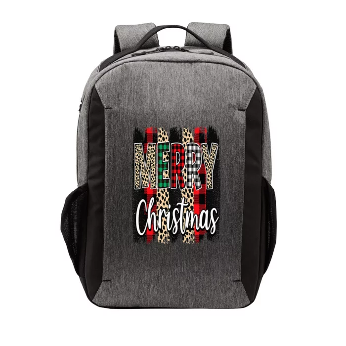 Cute Merry Christmas Y'all Leopard Buffalo Plaid Pajama Vector Backpack