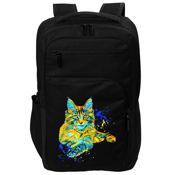 Colorful Maine Coon Big Cat Love Bigger Cats Cute Mom Impact Tech Backpack