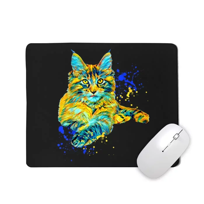 Colorful Maine Coon Big Cat Love Bigger Cats Cute Mom Mousepad