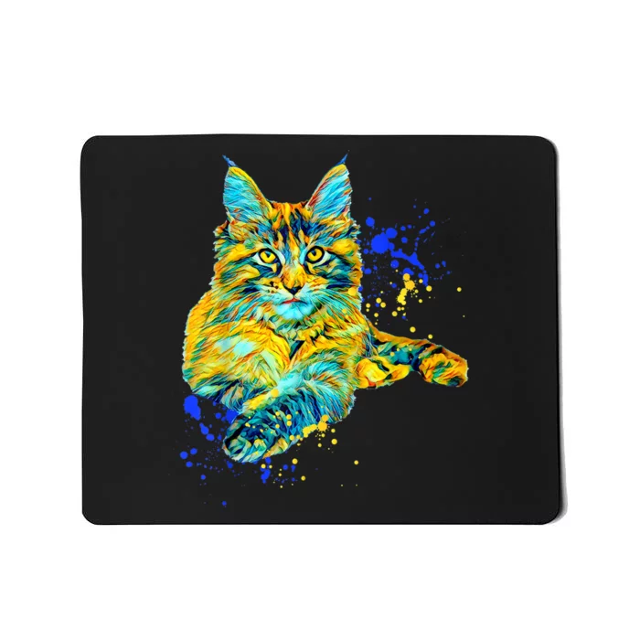 Colorful Maine Coon Big Cat Love Bigger Cats Cute Mom Mousepad