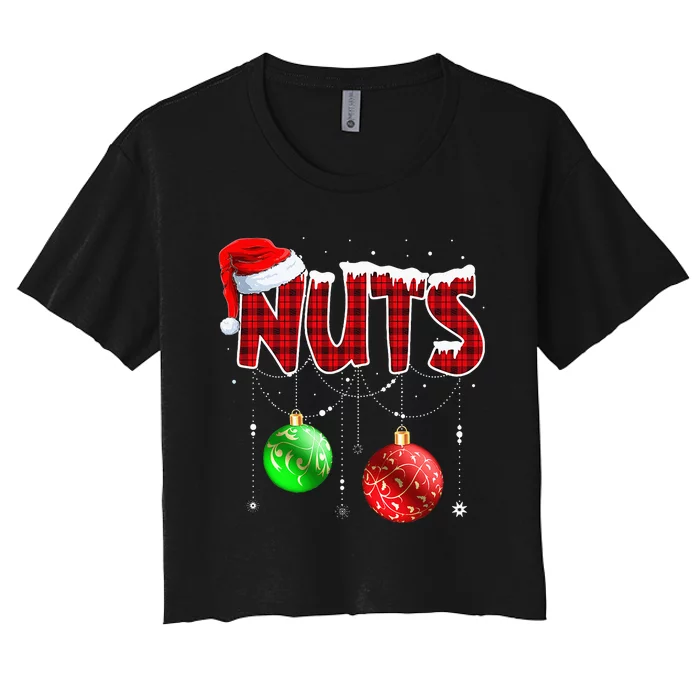 Christmas Matching Couple Family Chestnuts Women's Crop Top Tee