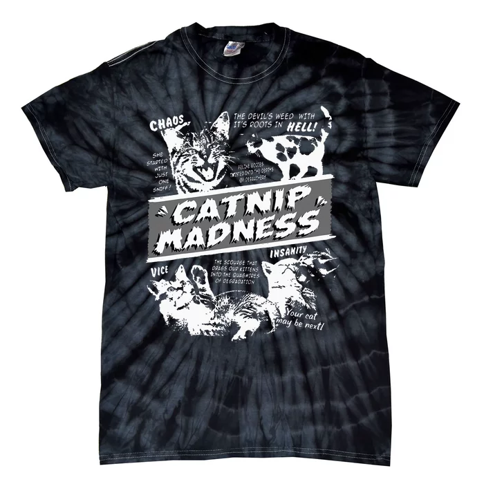 Catnip Madness Cute Kitten Funny Cat Pet Humor Tie-Dye T-Shirt