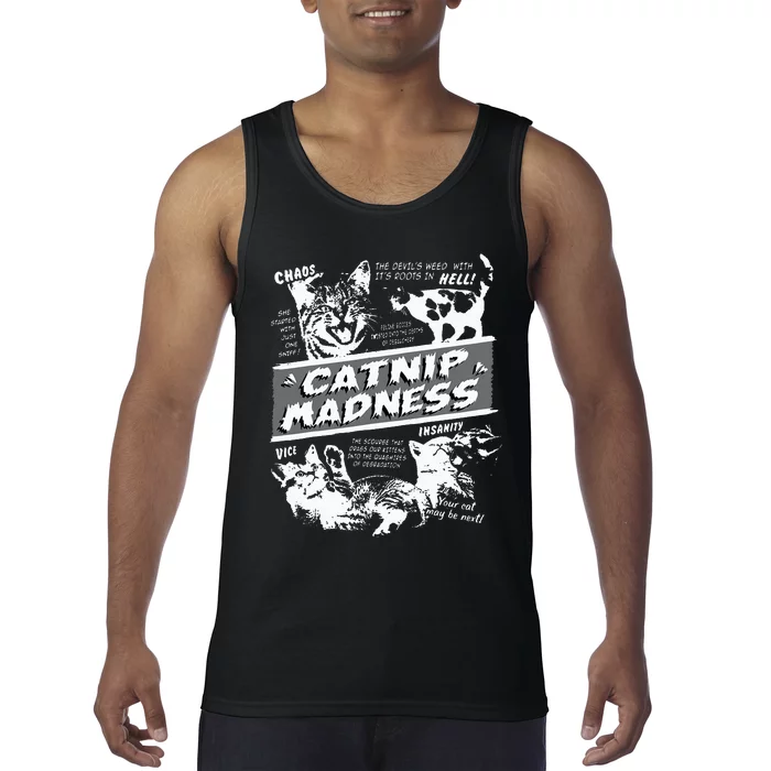 Catnip Madness Cute Kitten Funny Cat Pet Humor Tank Top