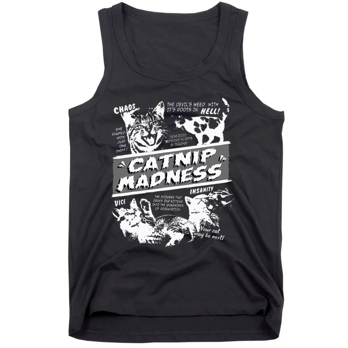 Catnip Madness Cute Kitten Funny Cat Pet Humor Tank Top