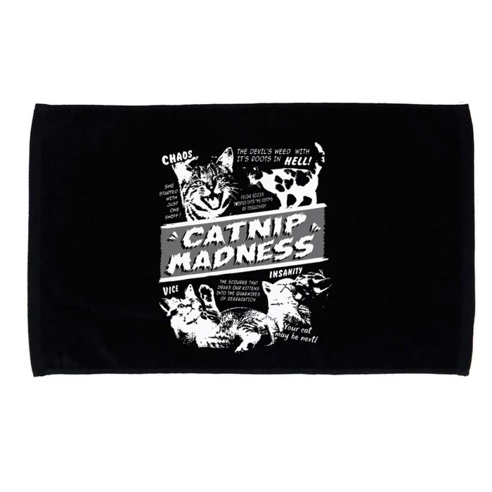 Catnip Madness Cute Kitten Funny Cat Pet Humor Microfiber Hand Towel