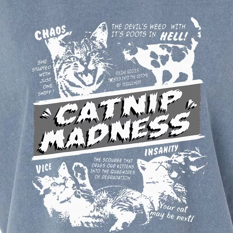 Catnip Madness Cute Kitten Funny Cat Pet Humor Garment-Dyed Women's Muscle Tee