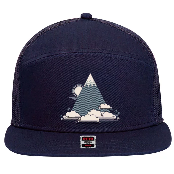 Cloud Mountain 7 Panel Mesh Trucker Snapback Hat