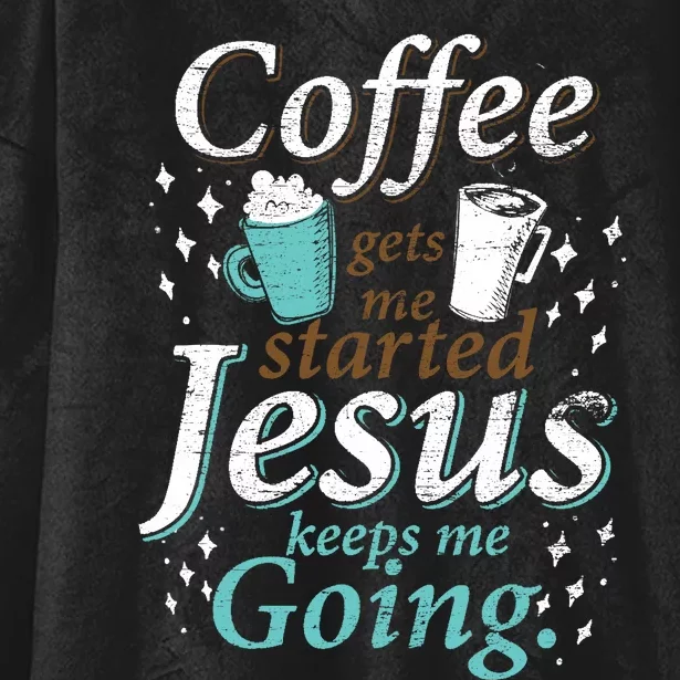 Coffee Morning Christian Gift Idea Jesus Hooded Wearable Blanket