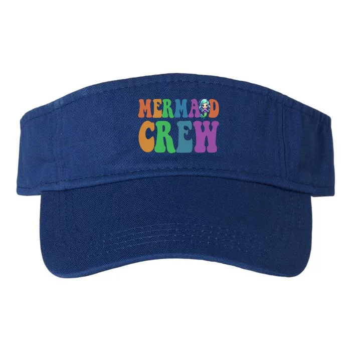 Cute Mermaid Crew Summer Sunshine Vacation Hello Beach Gift Valucap Bio-Washed Visor