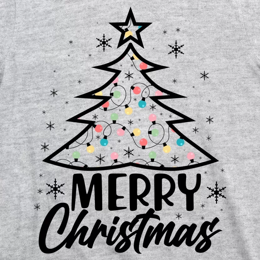 Cute Merry Christmas Tree Outline T-Shirt