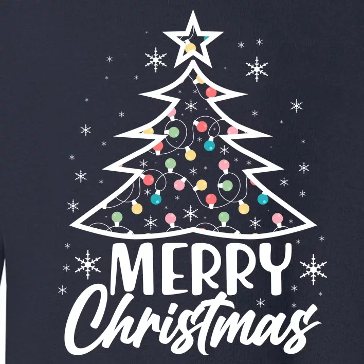 Cute Merry Christmas Tree Outline Toddler Sweatshirt