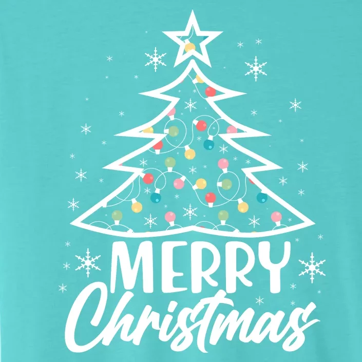 Cute Merry Christmas Tree Outline ChromaSoft Performance T-Shirt