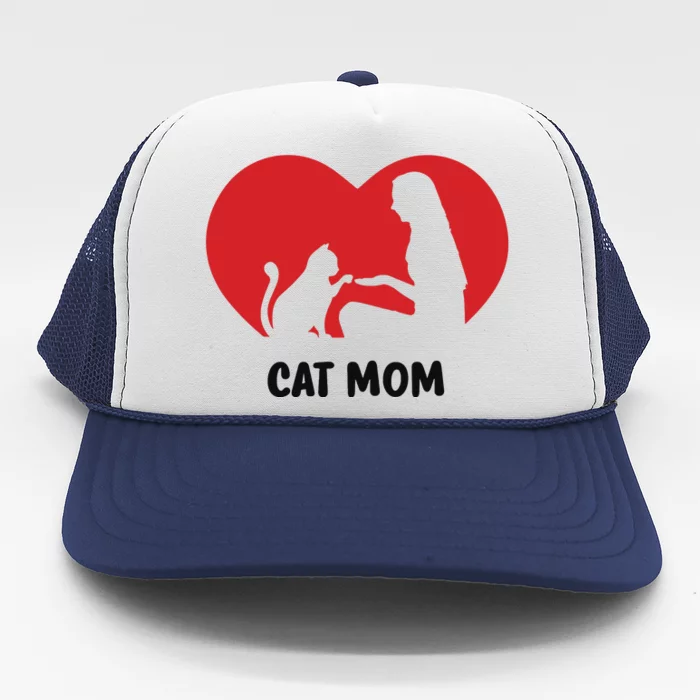 Cat Mom Cat Momma Cat Mommy Cat Mother Cat Heart Sweatshirt Trucker Hat