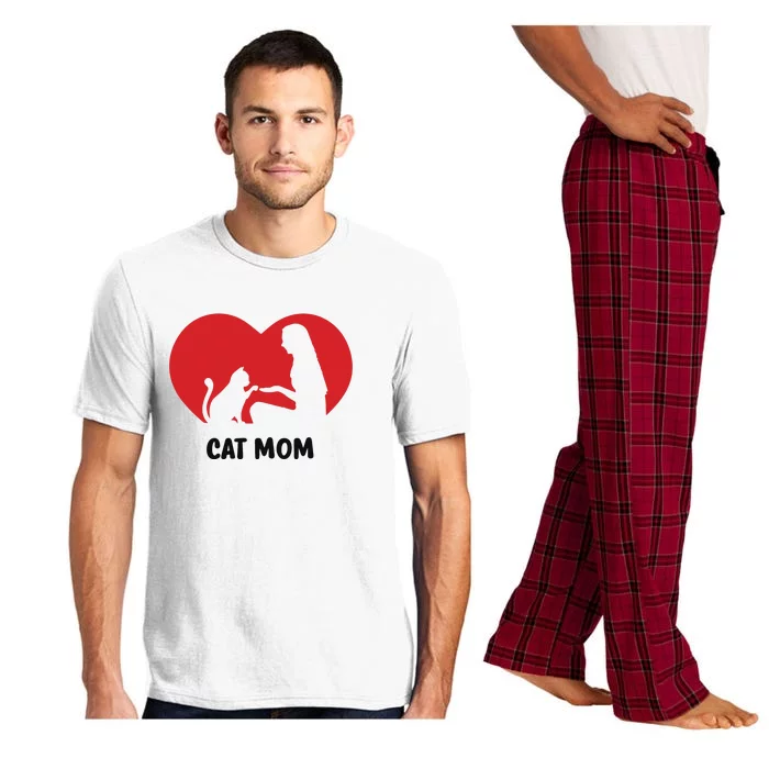 Cat Mom Cat Momma Cat Mommy Cat Mother Cat Heart Sweatshirt Pajama Set