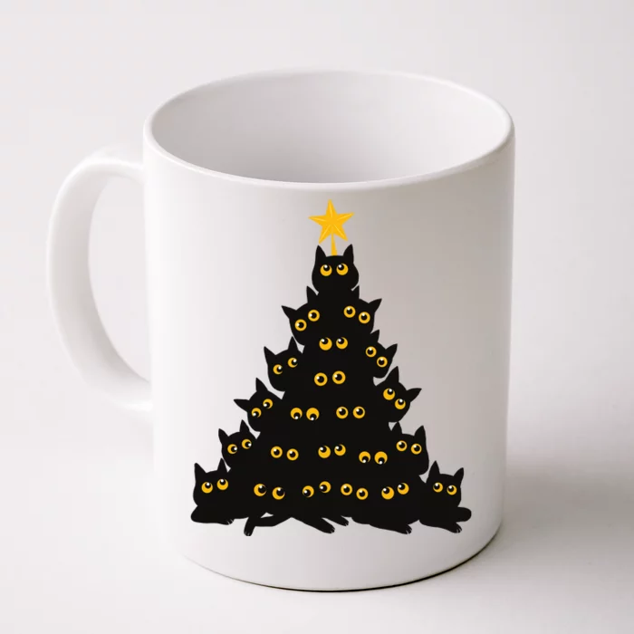 Christmas Meow Cute Cat Front & Back Coffee Mug