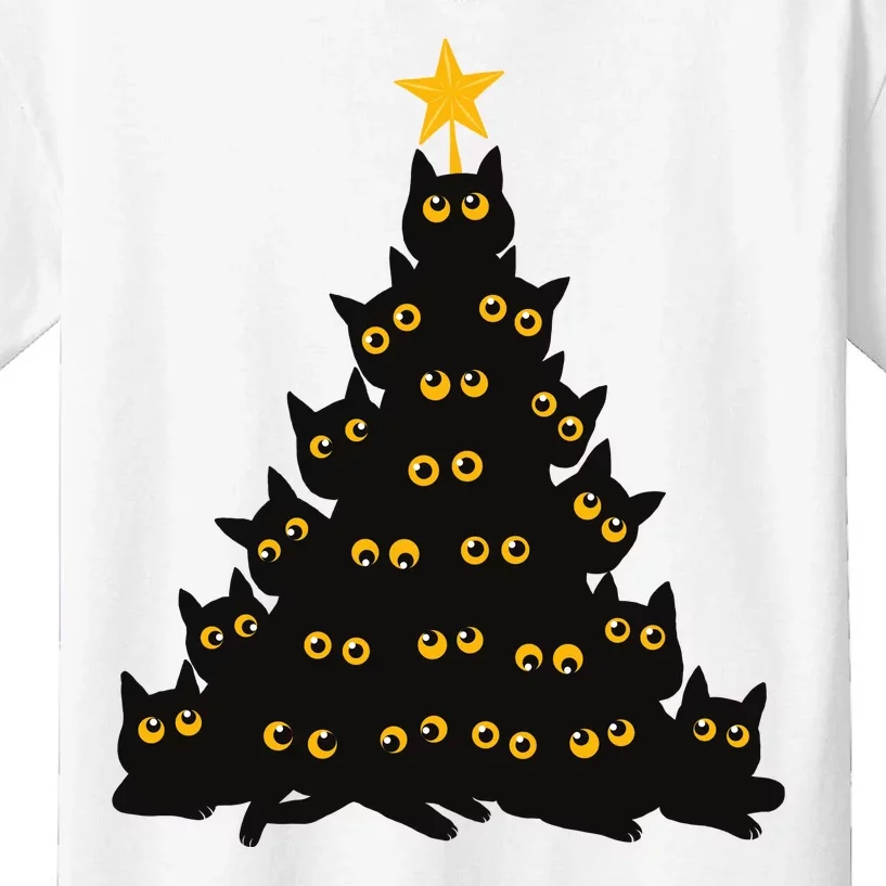 Christmas Meow Cute Cat Kids T-Shirt