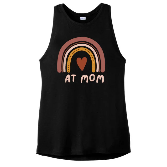 Cat Mom Cute Boho Rainbow Ladies Tri-Blend Wicking Tank