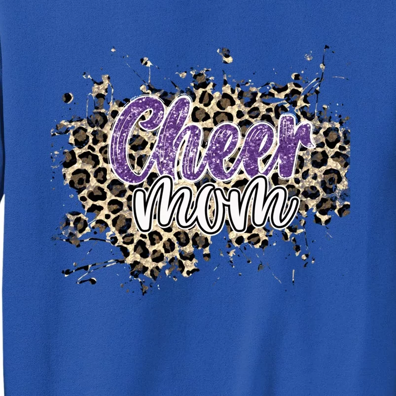 Cheer Mom Cool Gift Leopard Cheetah Print Purple Cheer Cute Gift Sweatshirt