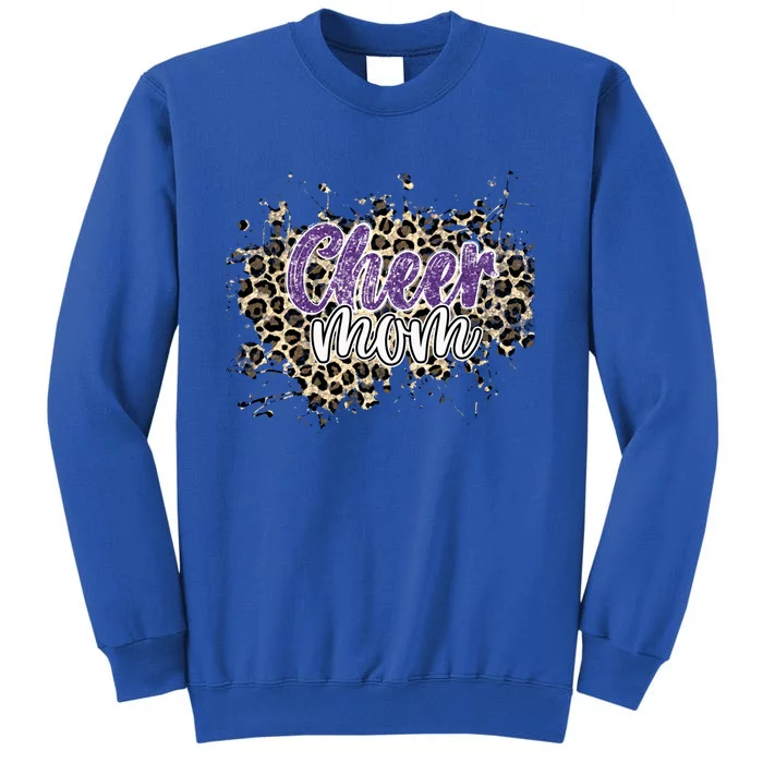 Cheer Mom Cool Gift Leopard Cheetah Print Purple Cheer Cute Gift Sweatshirt