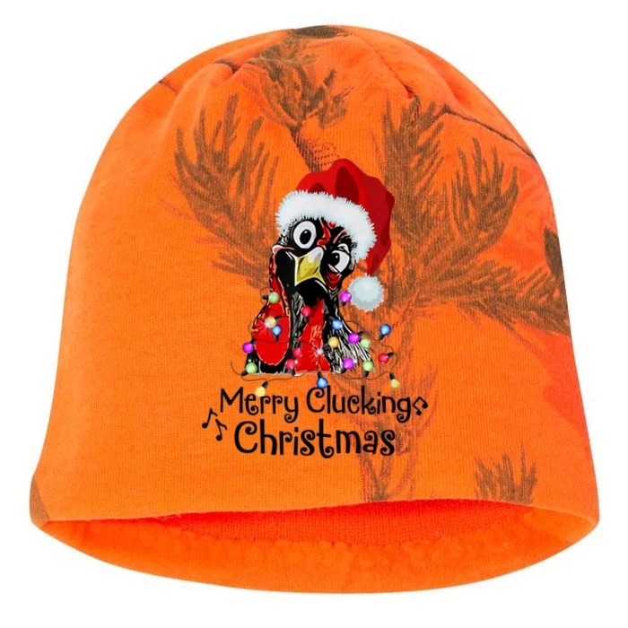 Chicken Merry Clucking Christmas Santa Funny Xmas Kati - Camo Knit Beanie