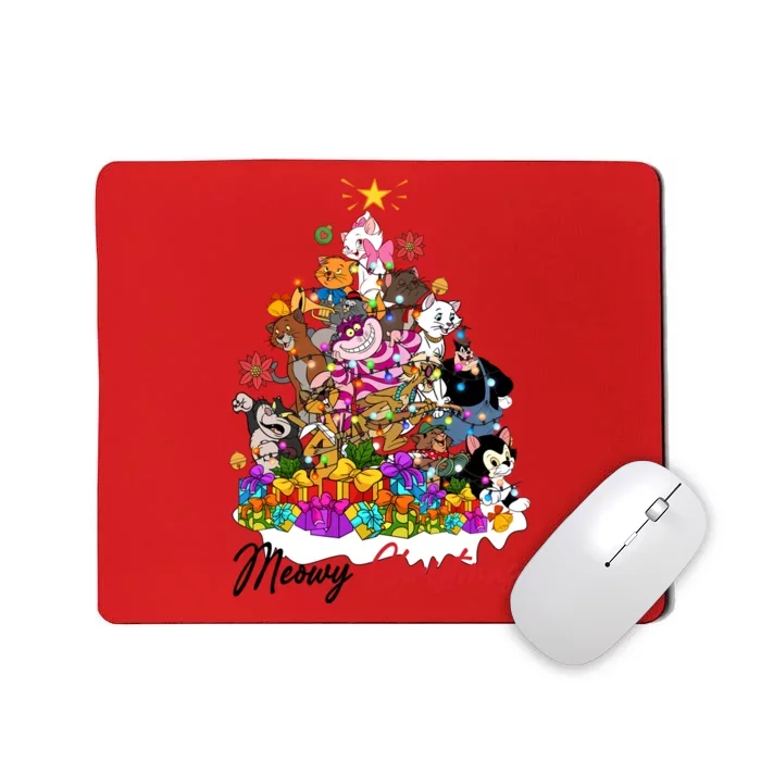 Cat Marie Cheshire Meowy Christmas Cat Very Merry Mousepad