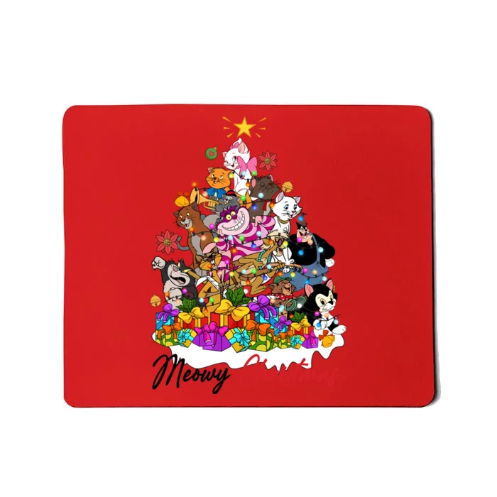 Cat Marie Cheshire Meowy Christmas Cat Very Merry Mousepad