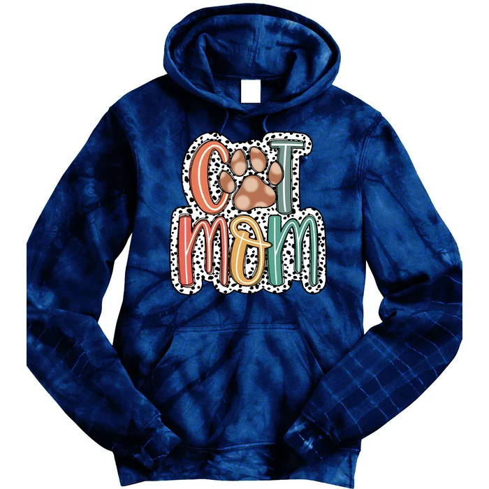 Cat Mom Cat Paw Mama Tie Dye Hoodie