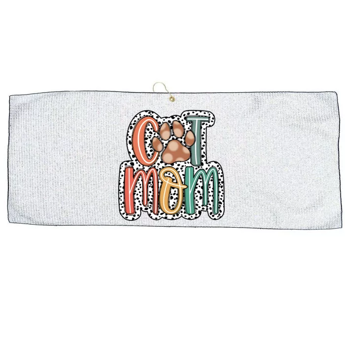 Cat Mom Cat Paw Mama Large Microfiber Waffle Golf Towel