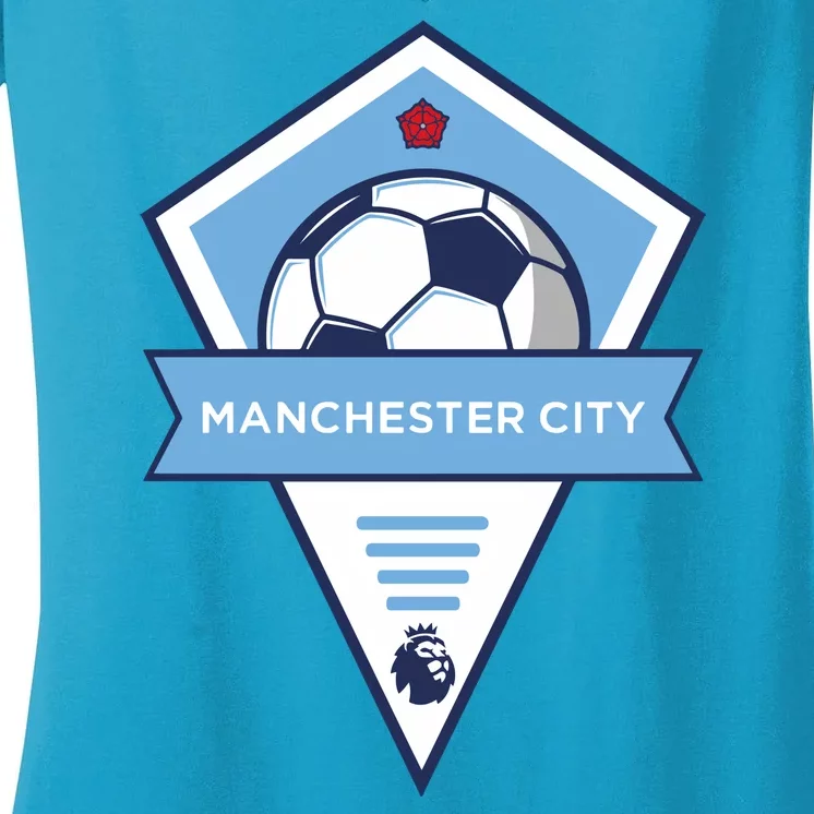 Cool Man City Soccer Team Women's V-Neck T-Shirt