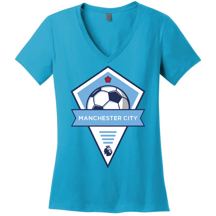 Cool Man City Soccer Team Women's V-Neck T-Shirt