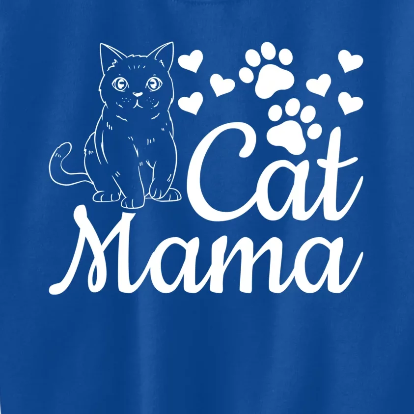 Cat Mama Cute Cat Mom Cat Lover Gift Cat Mama Gift Kids Sweatshirt