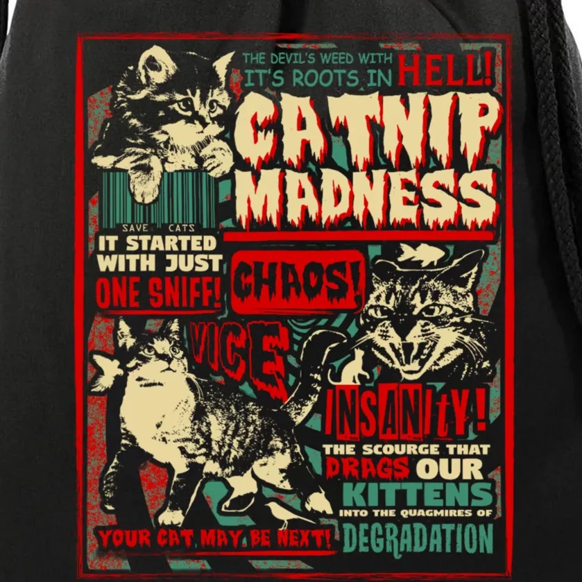 Catnip Madness Cute Kitten Cat Lover Gift For Cat Owners Drawstring Bag