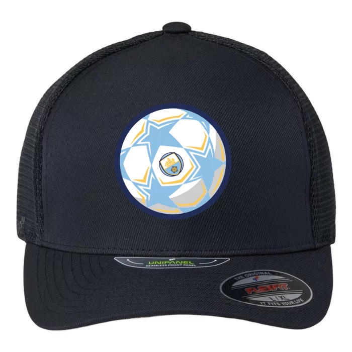 Cool Man City Soccer Team Ball Flexfit Unipanel Trucker Cap