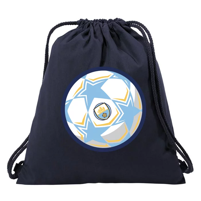 Cool Man City Soccer Team Ball Drawstring Bag