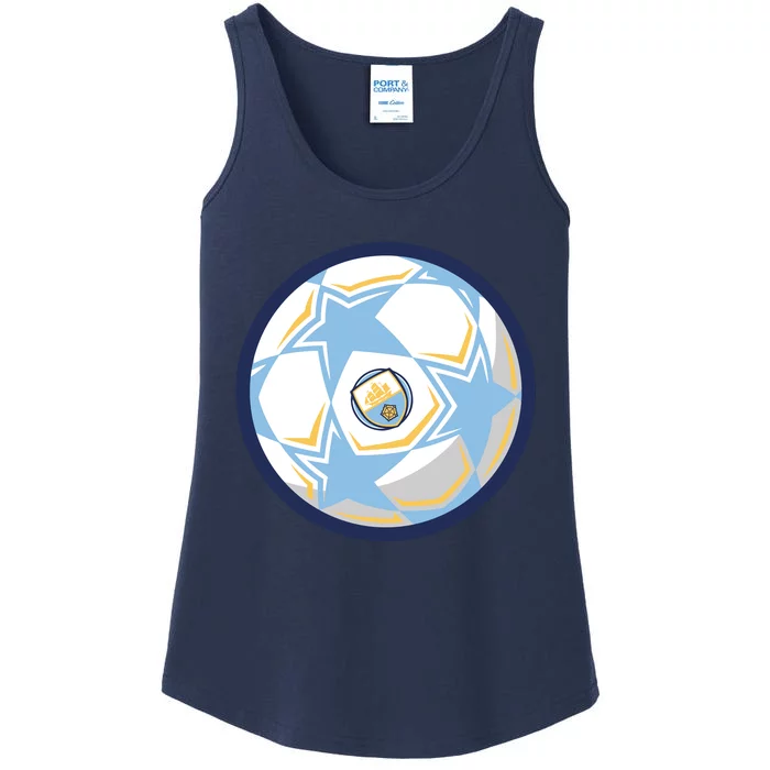 Cool Man City Soccer Team Ball Ladies Essential Tank