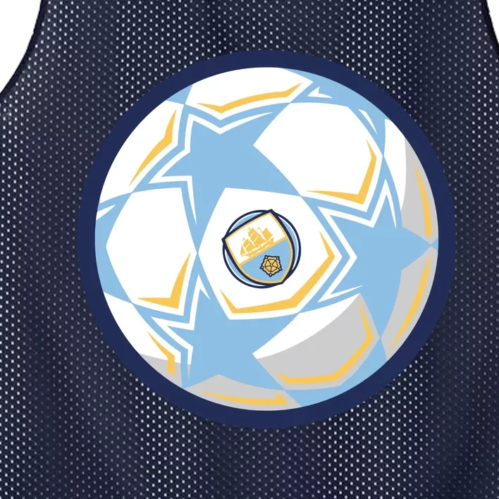 Cool Man City Soccer Team Ball Mesh Reversible Basketball Jersey Tank