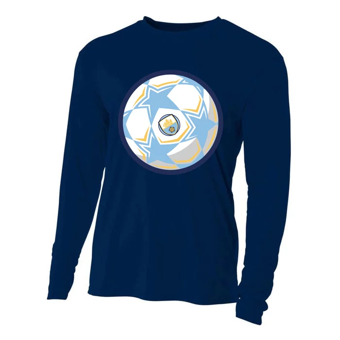 Cool Man City Soccer Team Ball Cooling Performance Long Sleeve Crew