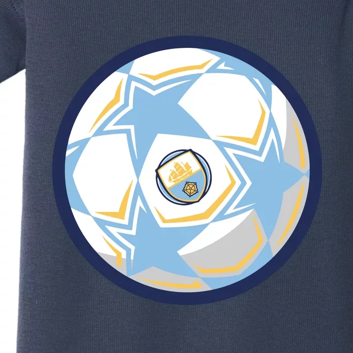 Cool Man City Soccer Team Ball Baby Bodysuit