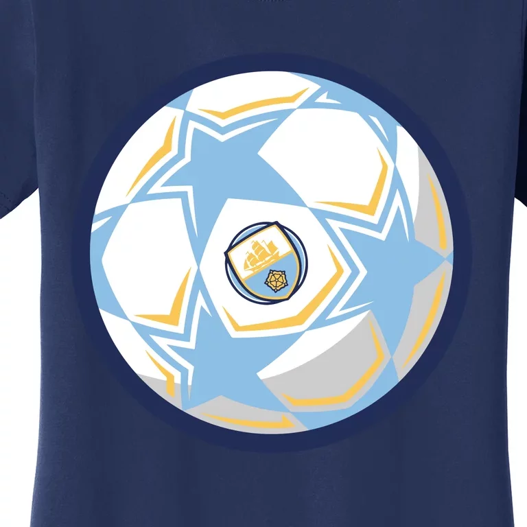 Cool Man City Soccer Team Ball Women's T-Shirt